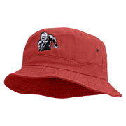 Football Runing Back Embroidered Washed Bucket Hats - Red M-L