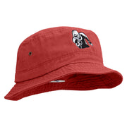 Football Runing Back Embroidered Washed Bucket Hats - Red M-L