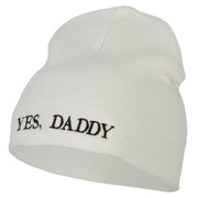 Yes Daddy Embroidered Knitted Short Beanie