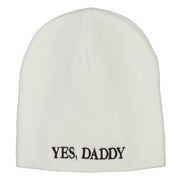 Yes Daddy Embroidered Knitted Short Beanie