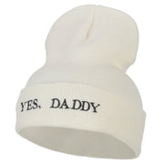 Words of Yes, Daddy Embroidered Long Beanie