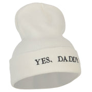 Words of Yes, Daddy Embroidered Long Beanie