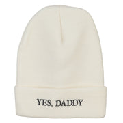 Words of Yes, Daddy Embroidered Long Beanie