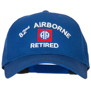 US Army 82nd Airborne Retired Logo Embroidered Solid Cotton Pro Style Cap