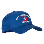 US Army 82nd Airborne Retired Logo Embroidered Solid Cotton Pro Style Cap