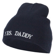 Yes Daddy Embroidered Knitted Short Beanie