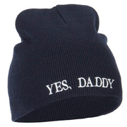 Yes Daddy Embroidered Knitted Short Beanie