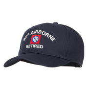 US Army 82nd Airborne Retired Logo Embroidered Solid Cotton Pro Style Cap