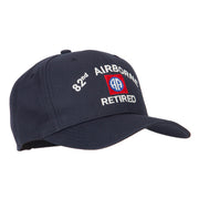 US Army 82nd Airborne Retired Logo Embroidered Solid Cotton Pro Style Cap