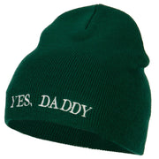 Yes Daddy Embroidered Knitted Short Beanie