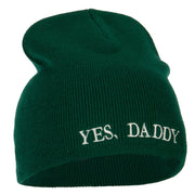 Yes Daddy Embroidered Knitted Short Beanie