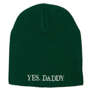 Yes Daddy Embroidered Knitted Short Beanie