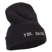 Words of Yes, Daddy Embroidered Long Beanie