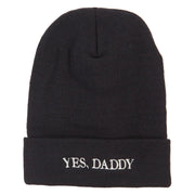 Words of Yes, Daddy Embroidered Long Beanie