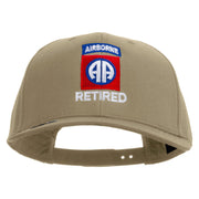 Licensed 82nd Airborne Retired Embroidered Solid Cotton Twill Pro Style Cap - Khaki OSFM