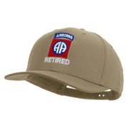 Licensed 82nd Airborne Retired Embroidered Solid Cotton Twill Pro Style Cap - Khaki OSFM