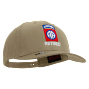 Licensed 82nd Airborne Retired Embroidered Solid Cotton Twill Pro Style Cap - Khaki OSFM