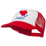 I Love You Dad Embroidered Foam Mesh Back Cap