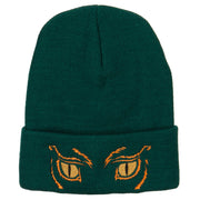 Big Yellow Eyes Embroidered Long Beanie