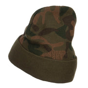 US Army Retired Military Embroidered Camo Beanie