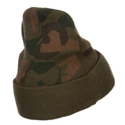 US Army Retired Military Embroidered Camo Beanie