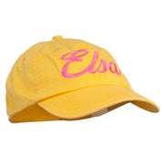 Youth Elsa Embroidered Washed Chino Twill Cap