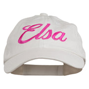 Youth Elsa Embroidered Washed Chino Twill Cap