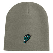 Nosferatu 1922 Count Orlok Symbol Embroidered 8 inch Acrylic Short Blank Beanie - Grey OSFM