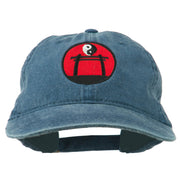 Yin and Yang Logo Embroidered Pigment Dyed Cap