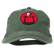 Yin and Yang Logo Embroidered Pigment Dyed Cap