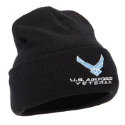 US Air Force Veteran Symbol Embroidered Long Beanie