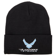 US Air Force Veteran Symbol Embroidered Long Beanie