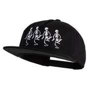 The Skeleton Dance 1929 Embroidered 5 Panel Cotton High Profile Flat Bill Unstructured Cap - Black OSFM