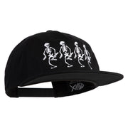 The Skeleton Dance 1929 Embroidered 5 Panel Cotton High Profile Flat Bill Unstructured Cap - Black OSFM