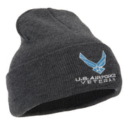 US Air Force Veteran Symbol Embroidered Long Beanie