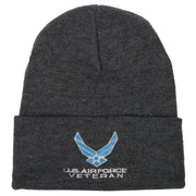 US Air Force Veteran Symbol Embroidered Long Beanie