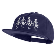 The Skeleton Dance 1929 Embroidered 5 Panel Cotton High Profile Flat Bill Unstructured Cap - Navy OSFM