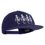 The Skeleton Dance 1929 Embroidered 5 Panel Cotton High Profile Flat Bill Unstructured Cap - Navy OSFM