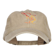 Fly Fishing Man Embroidered Washed Cap