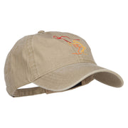 Fly Fishing Man Embroidered Washed Cap