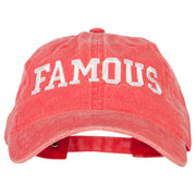 Famous Embroidered Washed Cotton Twill Cap