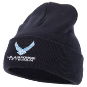 US Air Force Veteran Symbol Embroidered Long Beanie