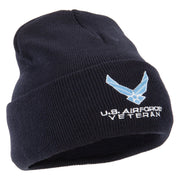 US Air Force Veteran Symbol Embroidered Long Beanie