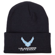 US Air Force Veteran Symbol Embroidered Long Beanie