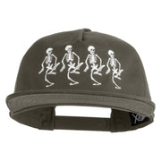 The Skeleton Dance 1929 Embroidered 5 Panel Cotton High Profile Flat Bill Unstructured Cap - Olive OSFM