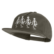The Skeleton Dance 1929 Embroidered 5 Panel Cotton High Profile Flat Bill Unstructured Cap - Olive OSFM