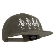 The Skeleton Dance 1929 Embroidered 5 Panel Cotton High Profile Flat Bill Unstructured Cap - Olive OSFM