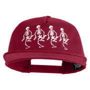 The Skeleton Dance 1929 Embroidered 5 Panel Cotton High Profile Flat Bill Unstructured Cap - Burgundy OSFM
