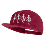 The Skeleton Dance 1929 Embroidered 5 Panel Cotton High Profile Flat Bill Unstructured Cap - Burgundy OSFM