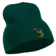 Fly Fishing Man Embroidered Short Beanie